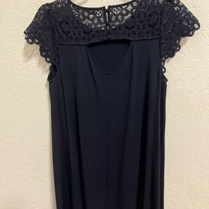 LOFT Black Lace Mini Dress
